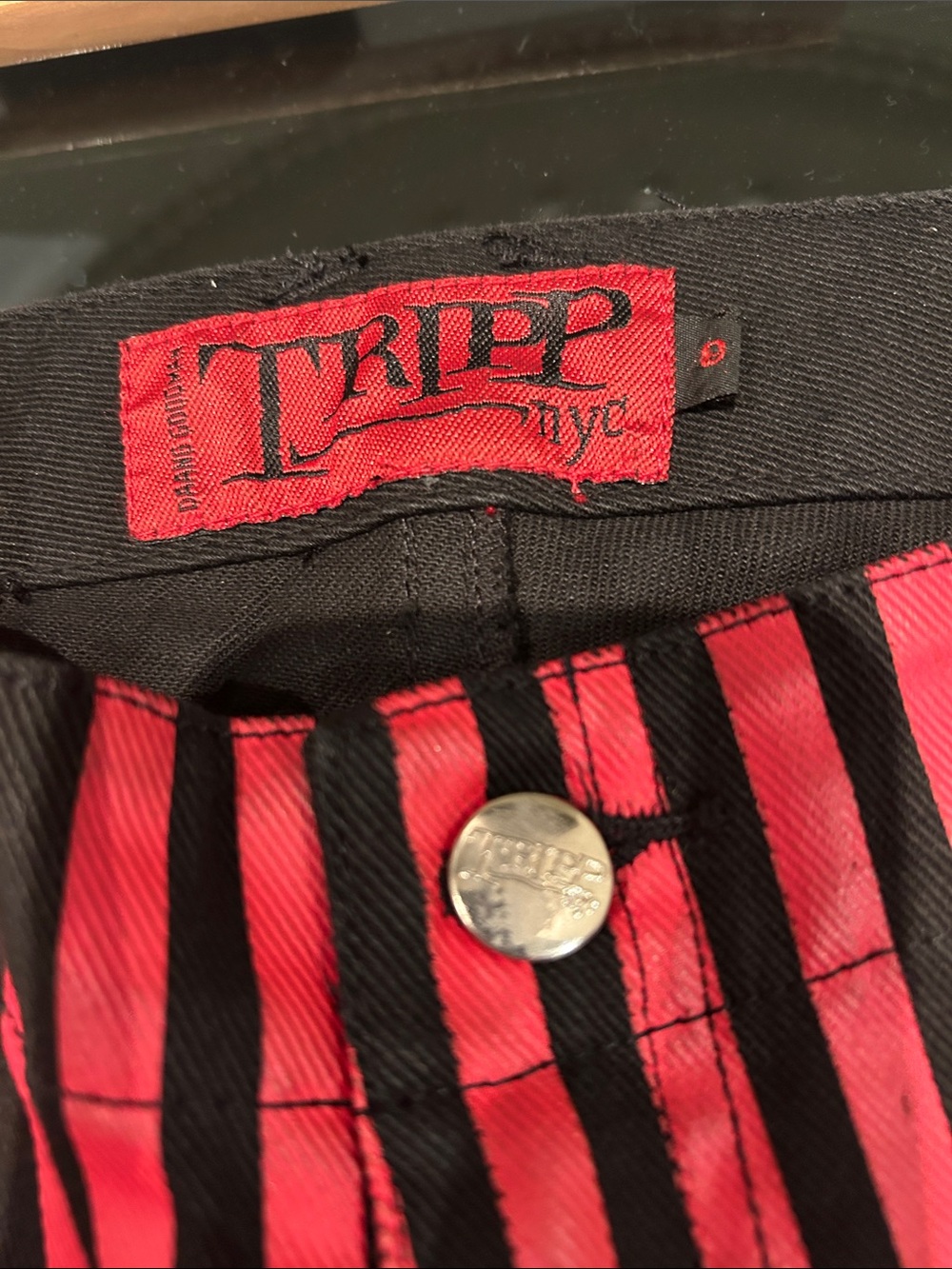 Tripp NYC Red & Black Striped Skinny Jeans - Picture 8 of 8